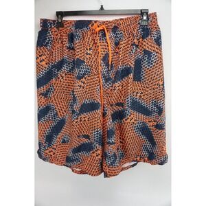 VGC Nike Mens Shorts Drawstring Swim Trunks‎ Hybrid Illusion Orange 3XLT